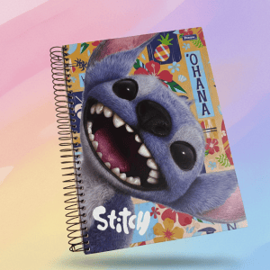 CADERNO UNIVERSITÁRIO CAPA DURA 160 FOLHAS 10 MATÉRIAS STITCH MOVIE - FORONI